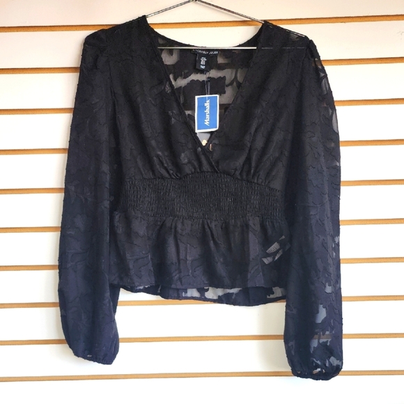 Sincerly Jules Sheer Blouse Top Med - Picture 2 of 5